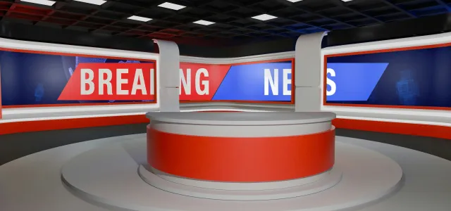 Breaking news studio set ready to broadcast. by mustafa alabri courtesy of Unsplash.